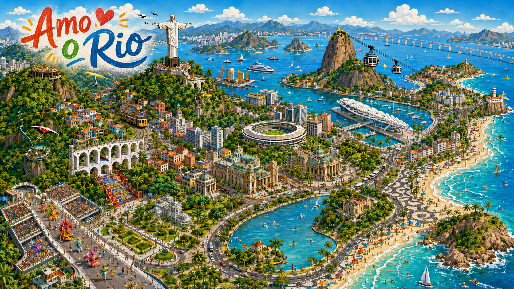 Ilustração panorâmica do Rio de Janeiro